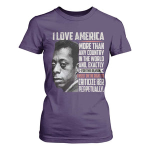 James Baldwin American Patriotic T Shirt For Women I Love America More Than Any Country TS02 Purple Print Your Wear