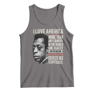 James Baldwin American Patriotic Tank Top I Love America More Than Any Country TS02 Deep Heather Print Your Wear