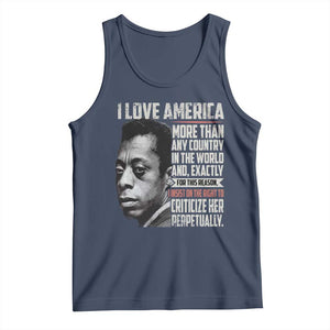 James Baldwin American Patriotic Tank Top I Love America More Than Any Country TS02 Navy Print Your Wear