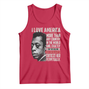 James Baldwin American Patriotic Tank Top I Love America More Than Any Country TS02 Red Print Your Wear