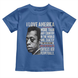 James Baldwin American Patriotic Toddler T Shirt I Love America More Than Any Country TS02 Royal Blue Print Your Wear