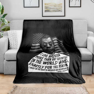 James Baldwin American Patriotic Throw Blanket I Love America More Than Any Country American Flag TS02 Print Your Wear