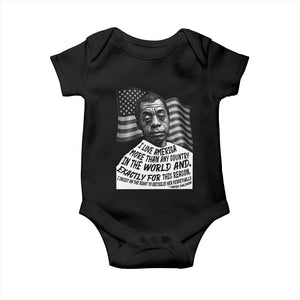 James Baldwin American Patriotic Baby Onesie I Love America More Than Any Country American Flag TS02 Black Print Your Wear