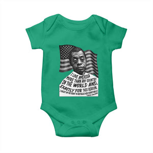 James Baldwin American Patriotic Baby Onesie I Love America More Than Any Country American Flag TS02 Irish Green Print Your Wear