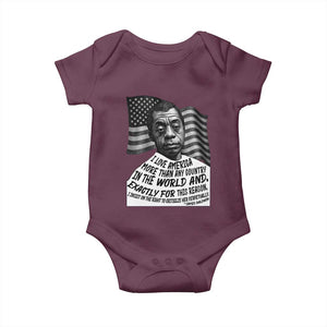 James Baldwin American Patriotic Baby Onesie I Love America More Than Any Country American Flag TS02 Maroon Print Your Wear