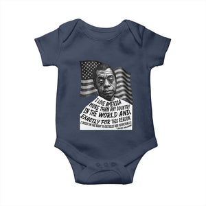 James Baldwin American Patriotic Baby Onesie I Love America More Than Any Country American Flag TS02 Navy Print Your Wear