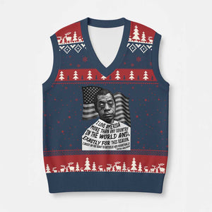 James Baldwin American Patriotic V-Neck Knit Sweater Vest I Love America More Than Any Country American Flag TS02 Navy Red Print Your Wear