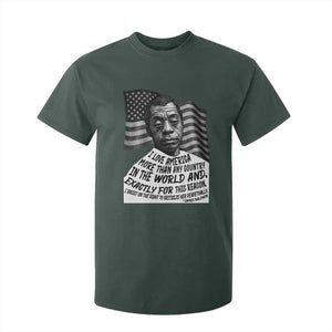 James Baldwin American Patriotic T Shirt For Kid I Love America More Than Any Country American Flag TS02 Dark Forest Green Print Your Wear