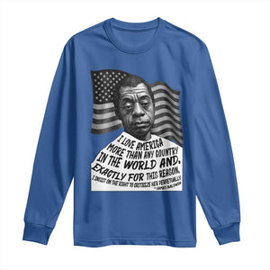 James Baldwin American Patriotic Long Sleeve Shirt I Love America More Than Any Country American Flag TS02 Royal Blue Print Your Wear