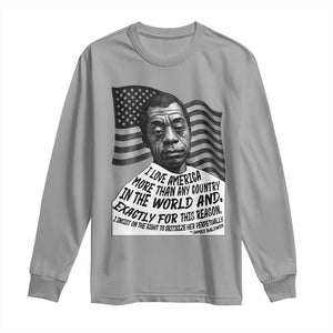 James Baldwin American Patriotic Long Sleeve Shirt I Love America More Than Any Country American Flag TS02 Sport Gray Print Your Wear