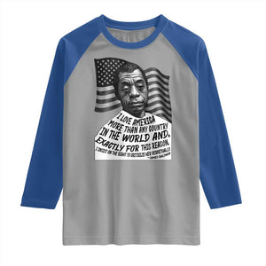 James Baldwin American Patriotic Raglan Shirt I Love America More Than Any Country American Flag TS02 Sport Gray Royal Print Your Wear