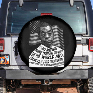 James Baldwin American Patriotic Spare Tire Cover I Love America More Than Any Country American Flag TS02 No hole Black Print Your Wear