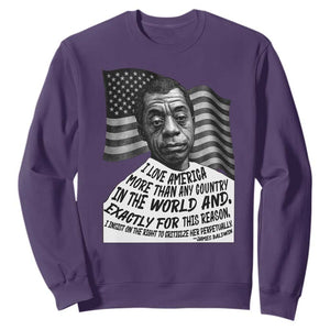 James Baldwin American Patriotic Sweatshirt I Love America More Than Any Country American Flag TS02 Purple Print Your Wear
