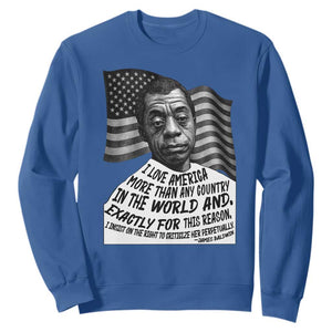 James Baldwin American Patriotic Sweatshirt I Love America More Than Any Country American Flag TS02 Royal Blue Print Your Wear