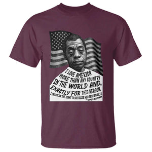 James Baldwin American Patriotic T Shirt I Love America More Than Any Country American Flag TS02 Maroon Print Your Wear