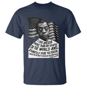 James Baldwin American Patriotic T Shirt I Love America More Than Any Country American Flag TS02 Navy Print Your Wear