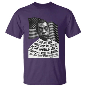 James Baldwin American Patriotic T Shirt I Love America More Than Any Country American Flag TS02 Purple Print Your Wear