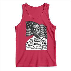 James Baldwin American Patriotic Tank Top I Love America More Than Any Country American Flag TS02 Red Print Your Wear