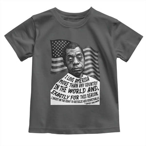 James Baldwin American Patriotic Toddler T Shirt I Love America More Than Any Country American Flag TS02 Dark Heather Print Your Wear