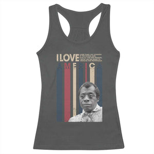 James Baldwin American Patriotic Racerback Tank Top I Love America More Than Any Country Retro TS02 Dark Heather Print Your Wear