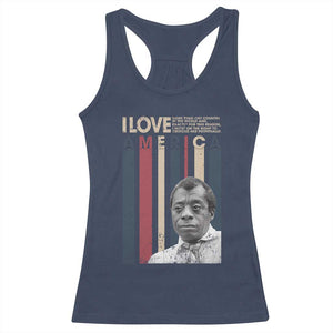James Baldwin American Patriotic Racerback Tank Top I Love America More Than Any Country Retro TS02 Navy Print Your Wear