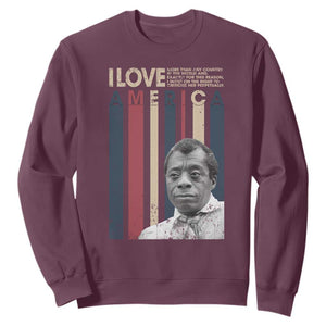 James Baldwin American Patriotic Sweatshirt I Love America More Than Any Country Retro TS02 Maroon Print Your Wear
