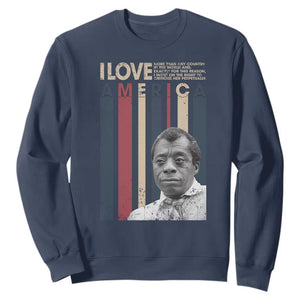 James Baldwin American Patriotic Sweatshirt I Love America More Than Any Country Retro TS02 Navy Print Your Wear