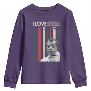 James Baldwin American Patriotic Youth Sweatshirt I Love America More Than Any Country Retro TS02 Purple Print Your Wear