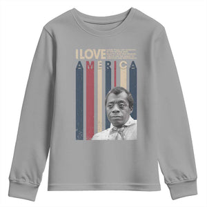James Baldwin American Patriotic Youth Sweatshirt I Love America More Than Any Country Retro TS02 Sport Gray Print Your Wear