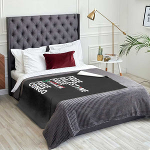 Free Palestine Sudan Congo Throw Blanket Human Rights Activist Justice and Solidarity TS02 Print Your Wear