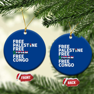 Free Palestine Sudan Congo Ceramic Ornament Human Rights Activist Justice and Solidarity TS02 1pc Blue Print Your Wear