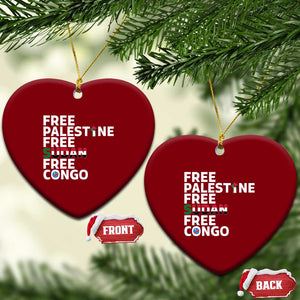 Free Palestine Sudan Congo Ceramic Ornament Human Rights Activist Justice and Solidarity TS02 Print Your Wear