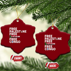 Free Palestine Sudan Congo Ceramic Ornament Human Rights Activist Justice and Solidarity TS02 Print Your Wear