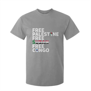 Free Palestine Sudan Congo T Shirt For Kid Human Rights Activist Justice and Solidarity TS02 Sport Gray Print Your Wear