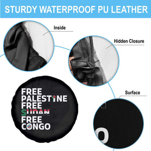 Free Palestine Sudan Congo Spare Tire Cover Human Rights Activist Justice and Solidarity TS02 Print Your Wear