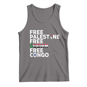 Free Palestine Sudan Congo Tank Top Human Rights Activist Justice and Solidarity TS02 Deep Heather Print Your Wear