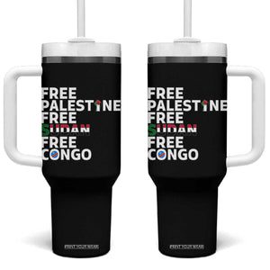Free Palestine Sudan Congo Tumbler With Handle Human Rights Activist Justice and Solidarity TS02 One Size: 40 oz Black Print Your Wear
