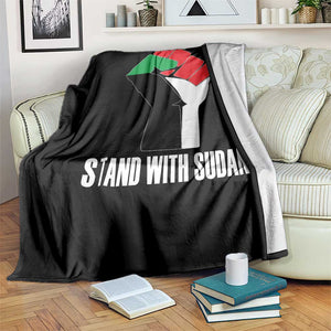 Stand With Sudan Power Fist Throw Blanket Sudan Flag Activist Peace and Protest TS02 Print Your Wear