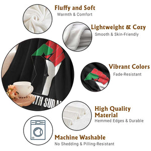 Stand With Sudan Power Fist Throw Blanket Sudan Flag Activist Peace and Protest TS02 Print Your Wear