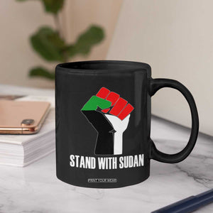 Stand With Sudan Power Fist Coffee Mug Sudan Flag Activist Peace and Protest TS02 Print Your Wear