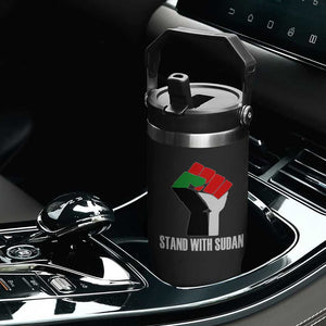 Stand With Sudan Power Fist Flip Straw Tumbler Sudan Flag Activist Peace and Protest TS02 Print Your Wear