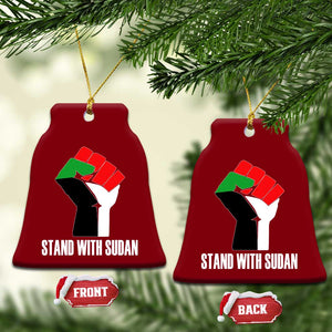 Stand With Sudan Power Fist Ceramic Ornament Sudan Flag Activist Peace and Protest TS02 Print Your Wear