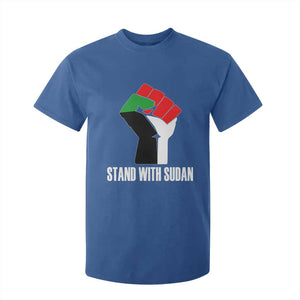 Stand With Sudan Power Fist T Shirt For Kid Sudan Flag Activist Peace and Protest TS02 Royal Blue Print Your Wear