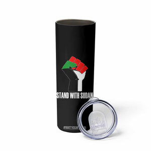 Stand With Sudan Power Fist Skinny Tumbler Sudan Flag Activist Peace and Protest TS02 Print Your Wear