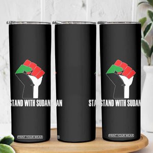 Stand With Sudan Power Fist Skinny Tumbler Sudan Flag Activist Peace and Protest TS02 Print Your Wear