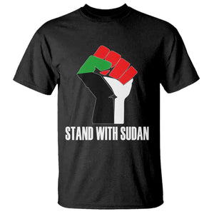 Stand With Sudan Power Fist T Shirt Sudan Flag Activist Peace and Protest TS02 Black Print Your Wear