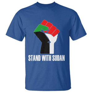 Stand With Sudan Power Fist T Shirt Sudan Flag Activist Peace and Protest TS02 Royal Blue Print Your Wear