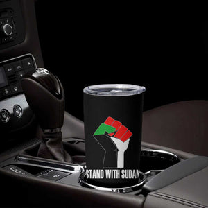 Stand With Sudan Power Fist Tumbler Cup Sudan Flag Activist Peace and Protest TS02 Print Your Wear