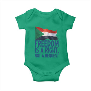 Freedom Is a Right Not a Request Baby Onesie Sudan Flag Human Rights Supporters TS02 Irish Green Print Your Wear