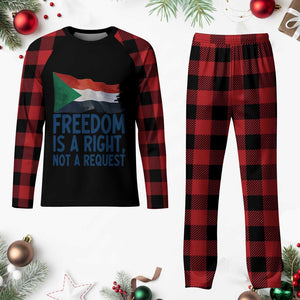 Freedom Is a Right Not a Request Plaid Pajama Set Sudan Flag Human Rights Supporters TS02 Buffalo Plaid Print Your Wear